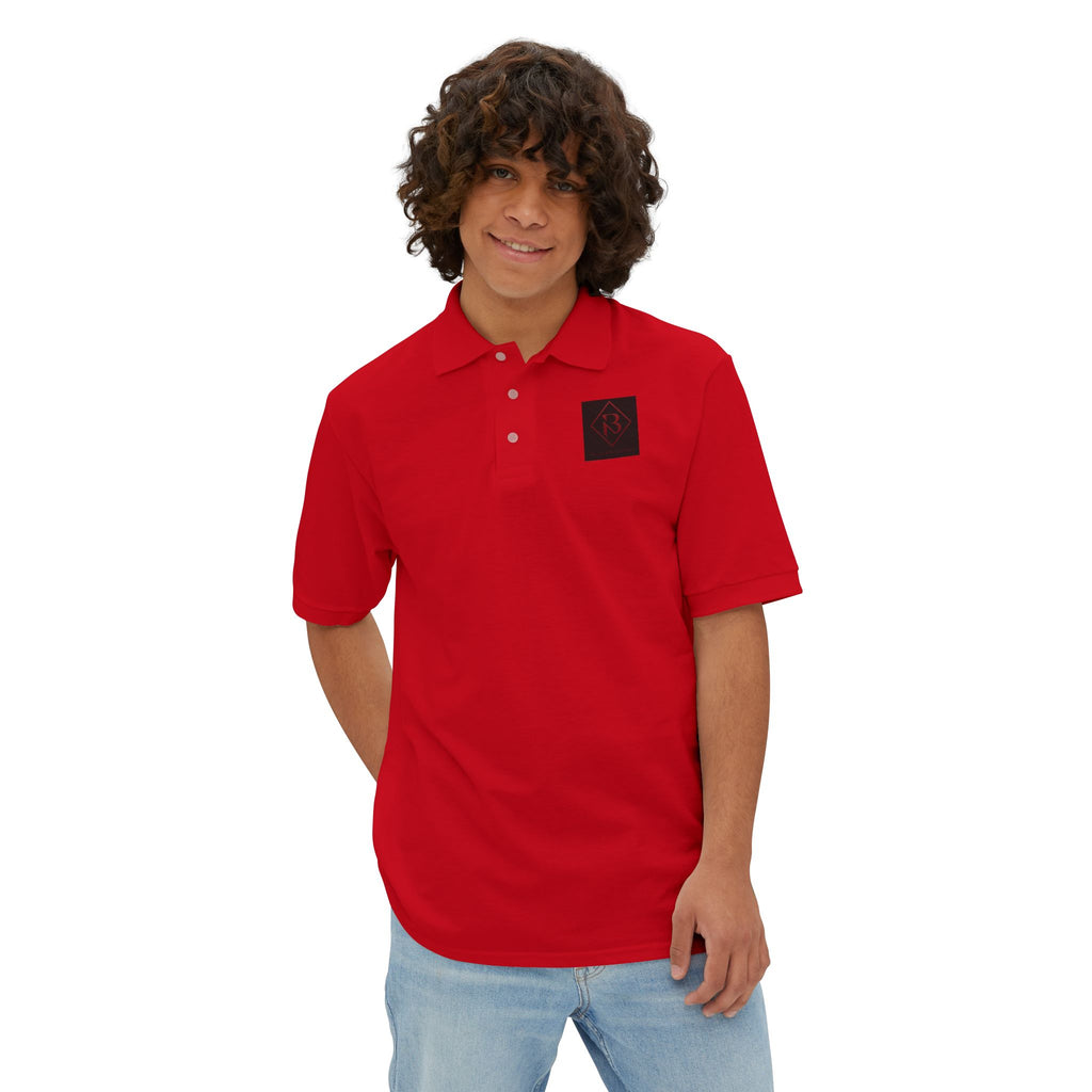 BLACKNIFICENT 3-Button Knit Shirt — Classic  Logo Knit Shirt