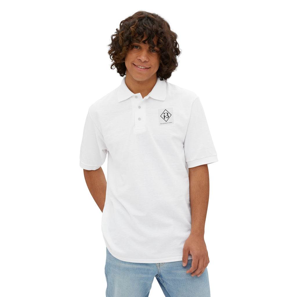 BLACKNIFICENT 3-Button Knit Shirt — Classic  Logo Knit Shirt
