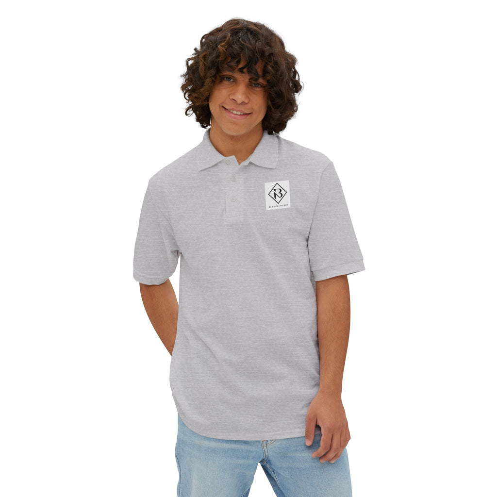 BLACKNIFICENT 3-Button Knit Shirt — Classic  Logo Knit Shirt