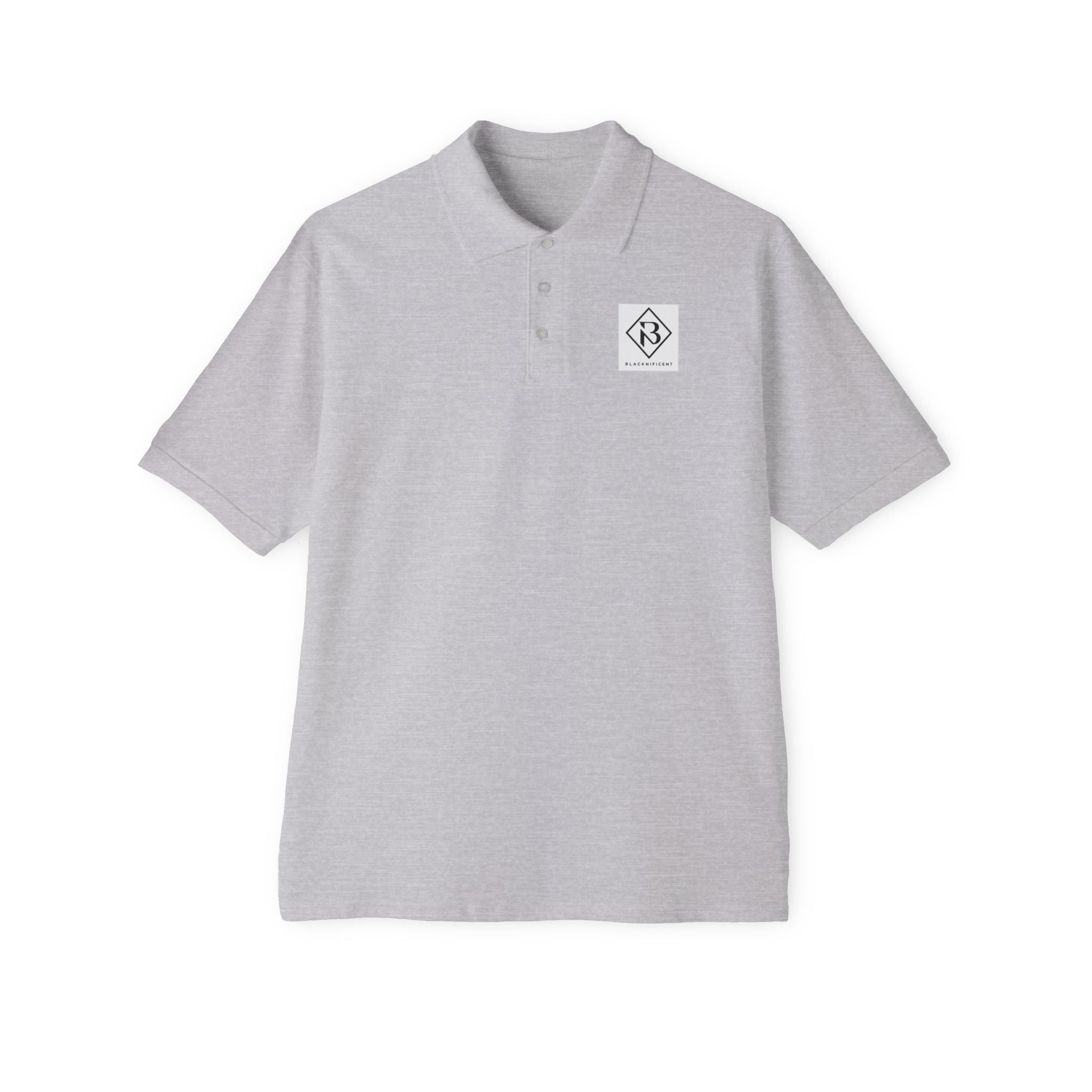 BLACKNIFICENT 3-Button Knit Shirt — Classic  Logo Knit Shirt